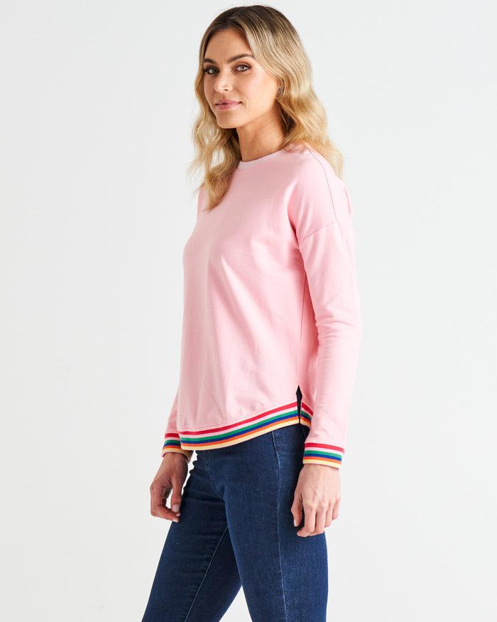 Lucy French Terry Sweat - Baby Pink-Knitwear & Jumpers-Betty Basics-The Bay Room
