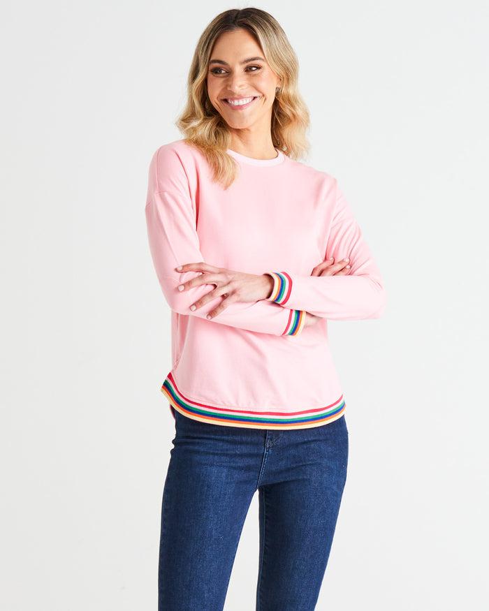 Lucy French Terry Sweat - Baby Pink-Knitwear & Jumpers-Betty Basics-The Bay Room
