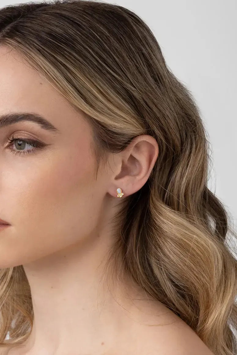 Lucy Gold Pink Earring-Jewellery-Liberte-The Bay Room