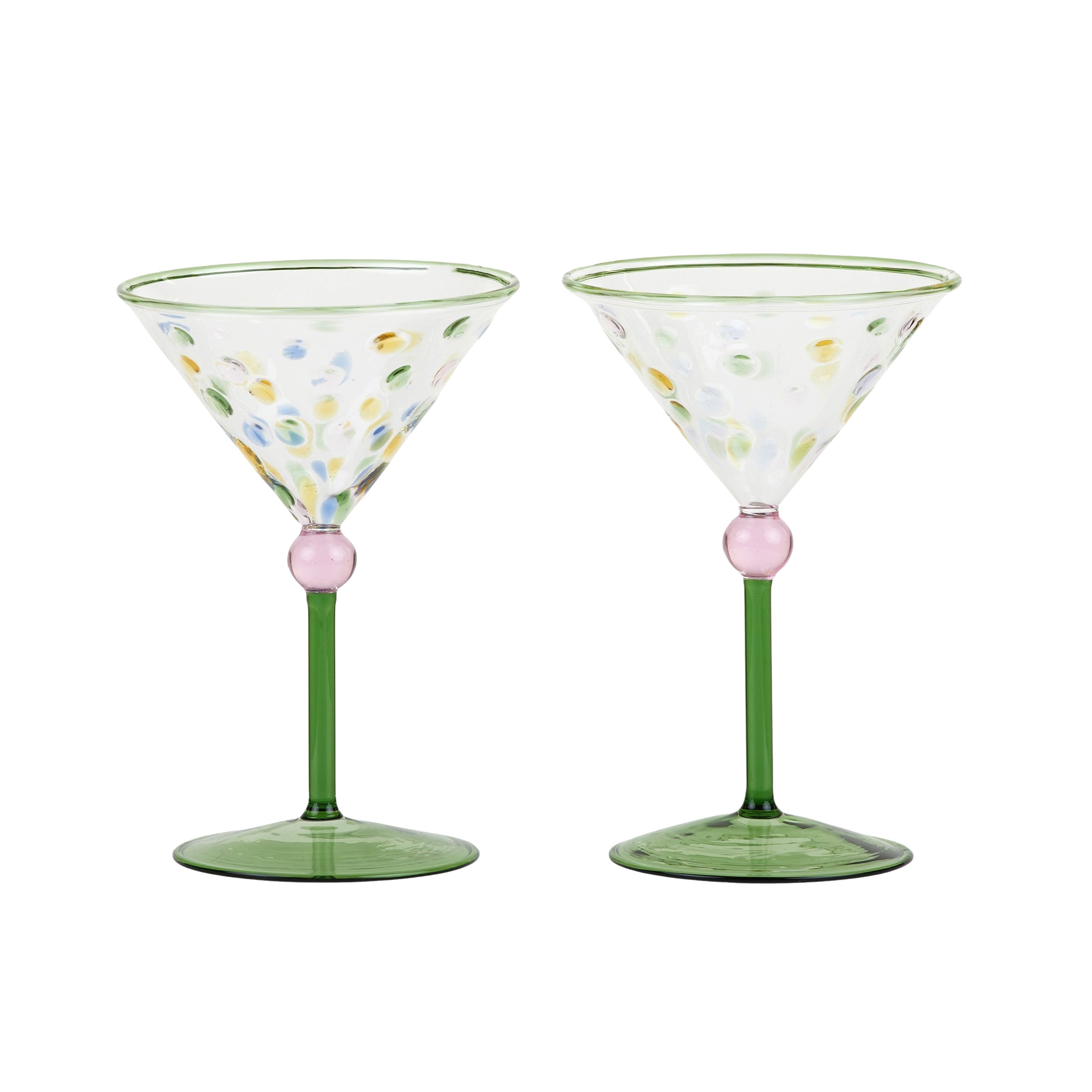 Lulu Set/2 Cocktail Glass 11x16.5cm Green-Dining & Entertaining-Coast To Coast Home-The Bay Room