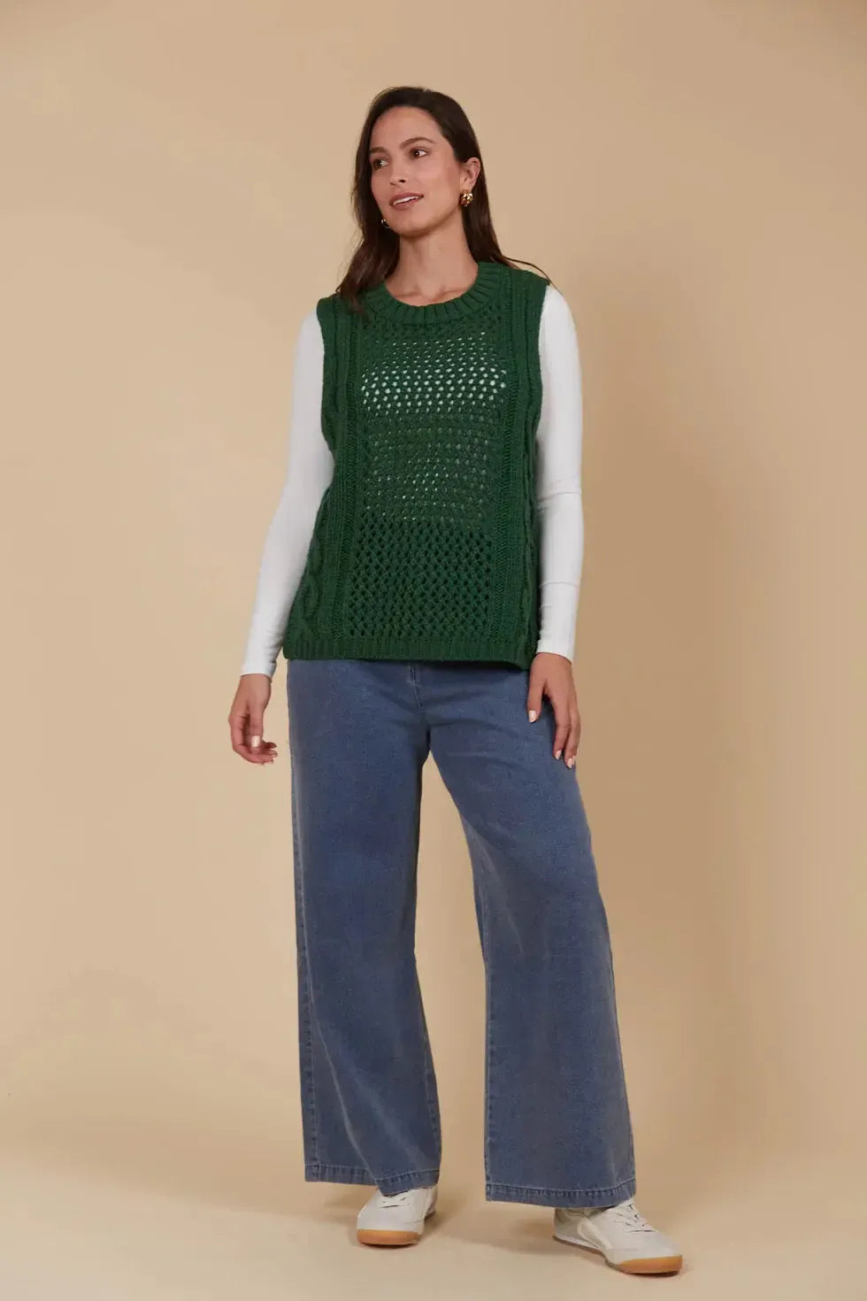 Luna Knit Vest - Pine-Jackets, Coats & Vests-Isle Of Mine-The Bay Room