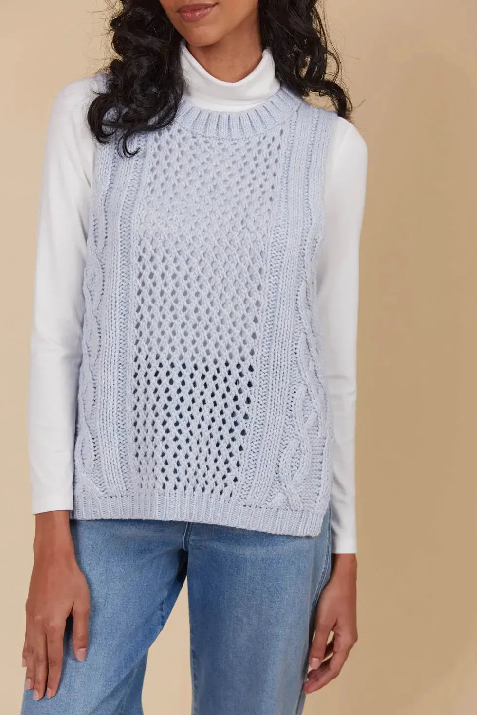 Luna Knit Vest - Sky-Jackets, Coats & Vests-Isle Of Mine-The Bay Room