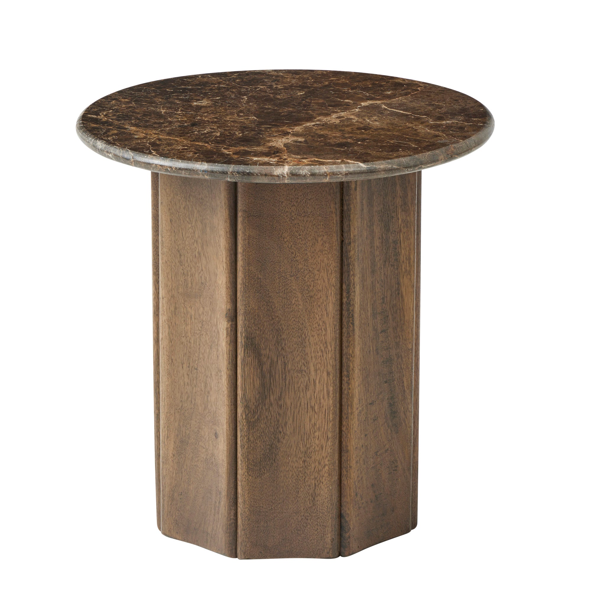 Luna Marble/Wood Side Table 45x46.5cm-Furniture-Coast To Coast Home-The Bay Room