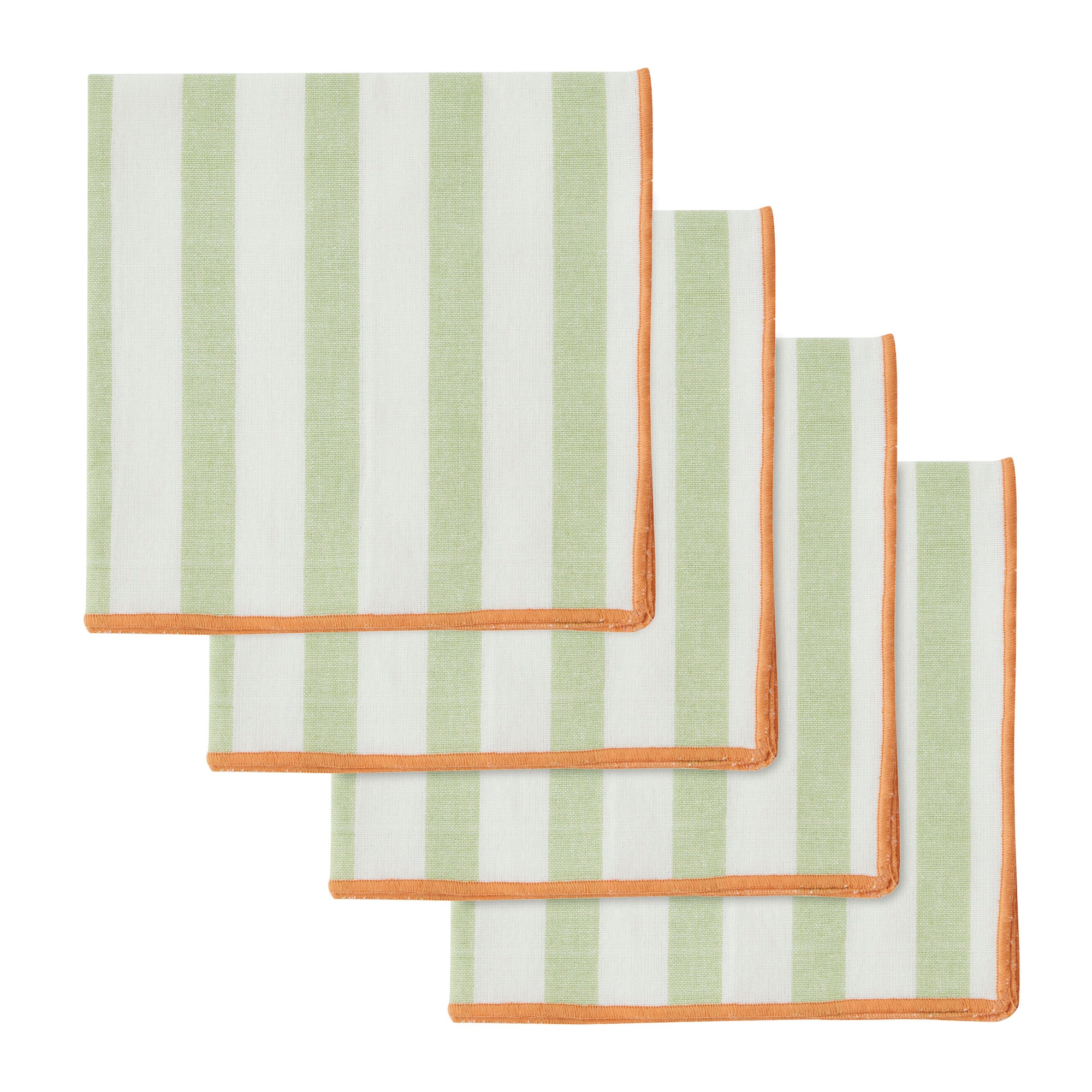 Luna Set/4 Cotton Napkins 40cm Pistachio/Papaya-Dining & Entertaining-Coast To Coast Home-The Bay Room