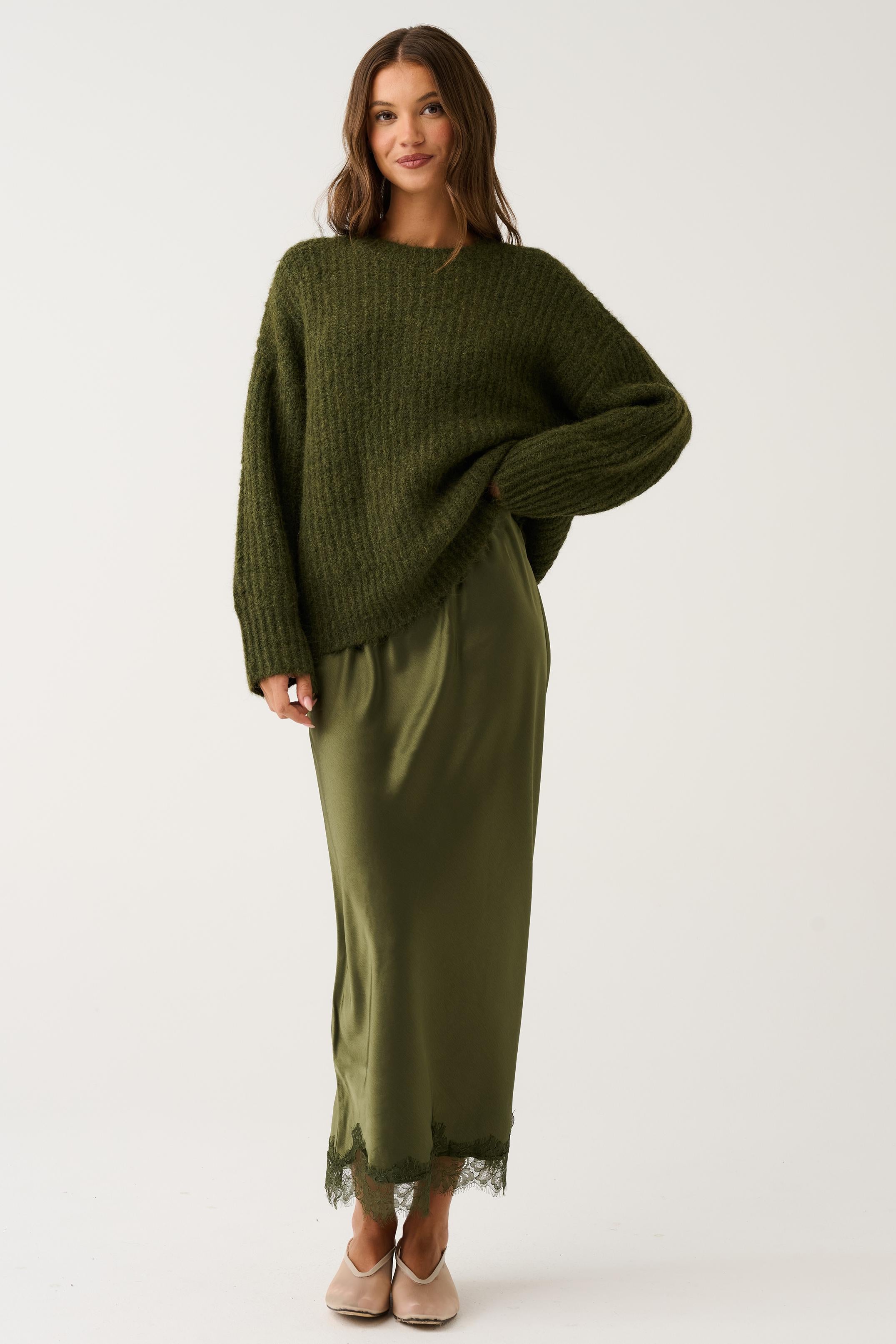 Luna Skirt - Khaki-Skirts-Cartel & Willow-The Bay Room