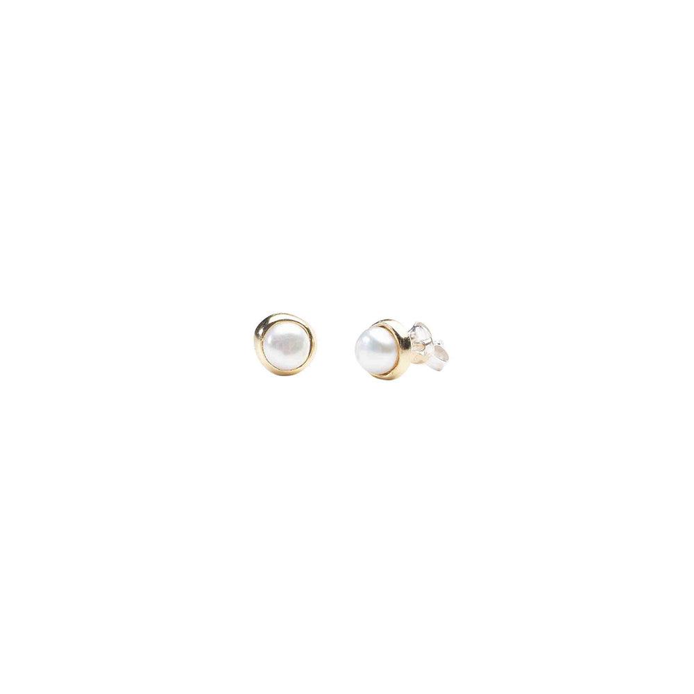 Lunar Pearl Stud Earrings-Jewellery-Palas-The Bay Room