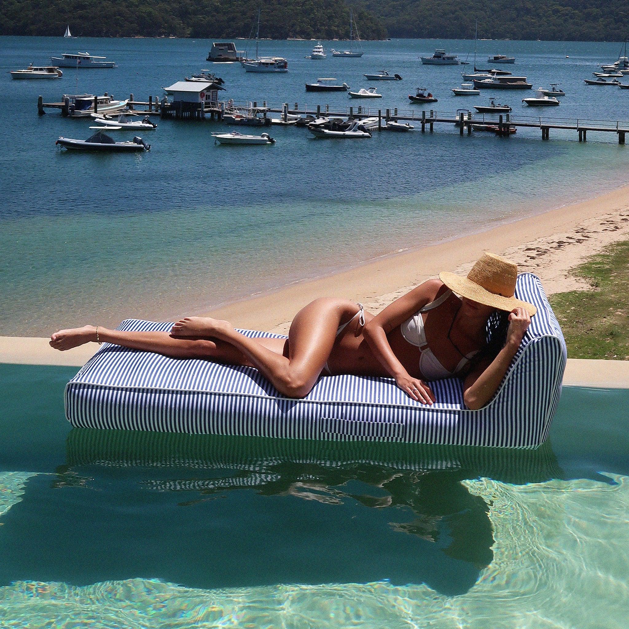 Luxe Lie-On Lounger Float Le Weekend Navy-Travel & Outdoors-Sunny Life-The Bay Room