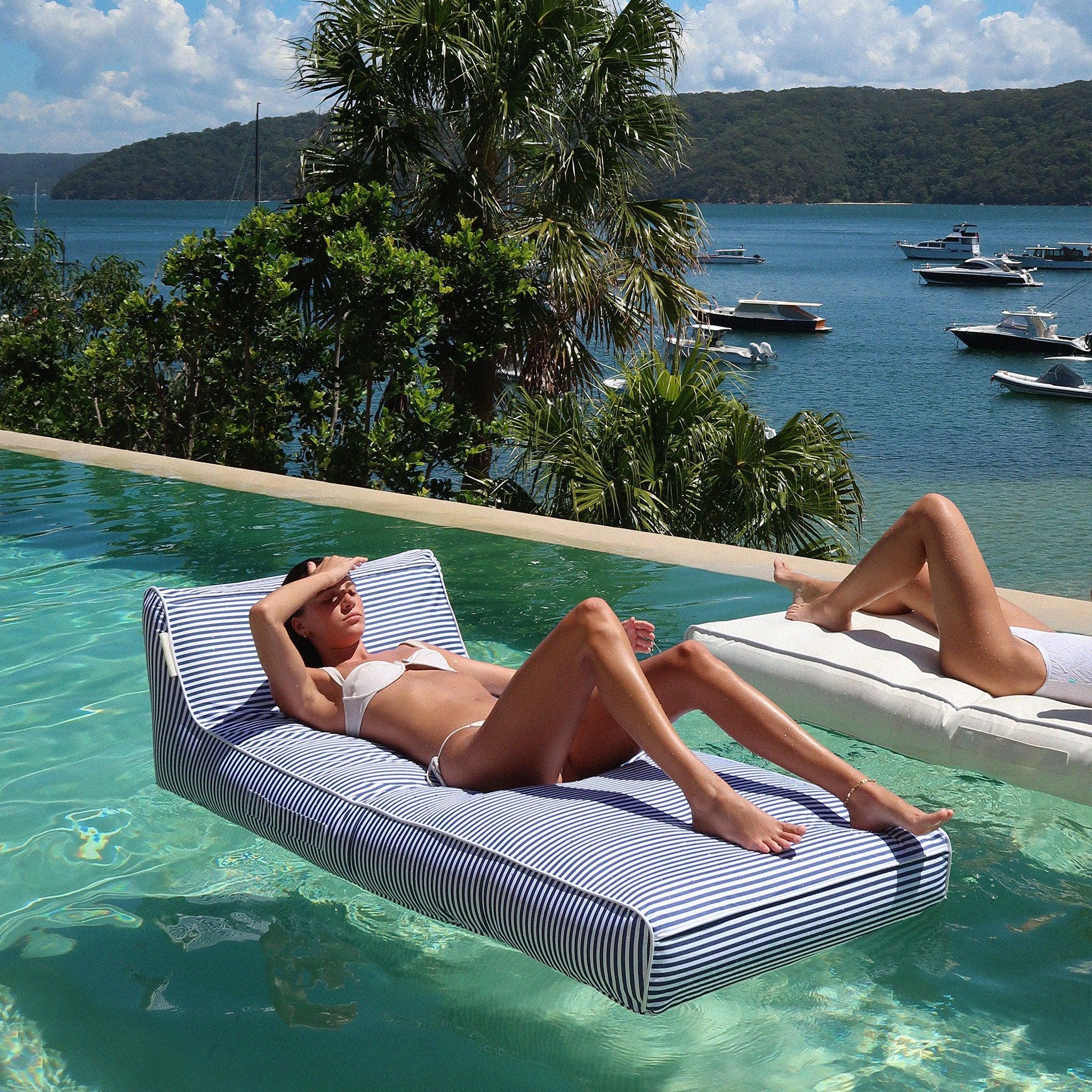 Luxe Lie-On Lounger Float Le Weekend Navy-Travel & Outdoors-Sunny Life-The Bay Room