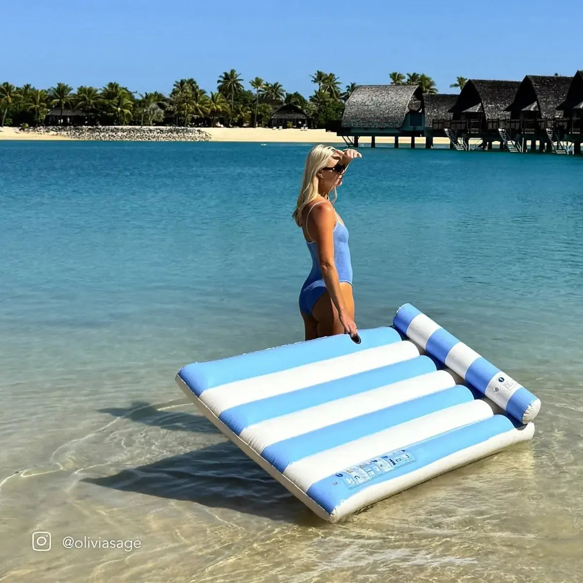 Luxe Lilo Blue Stripe-Travel & Outdoors-Sunny Life-The Bay Room