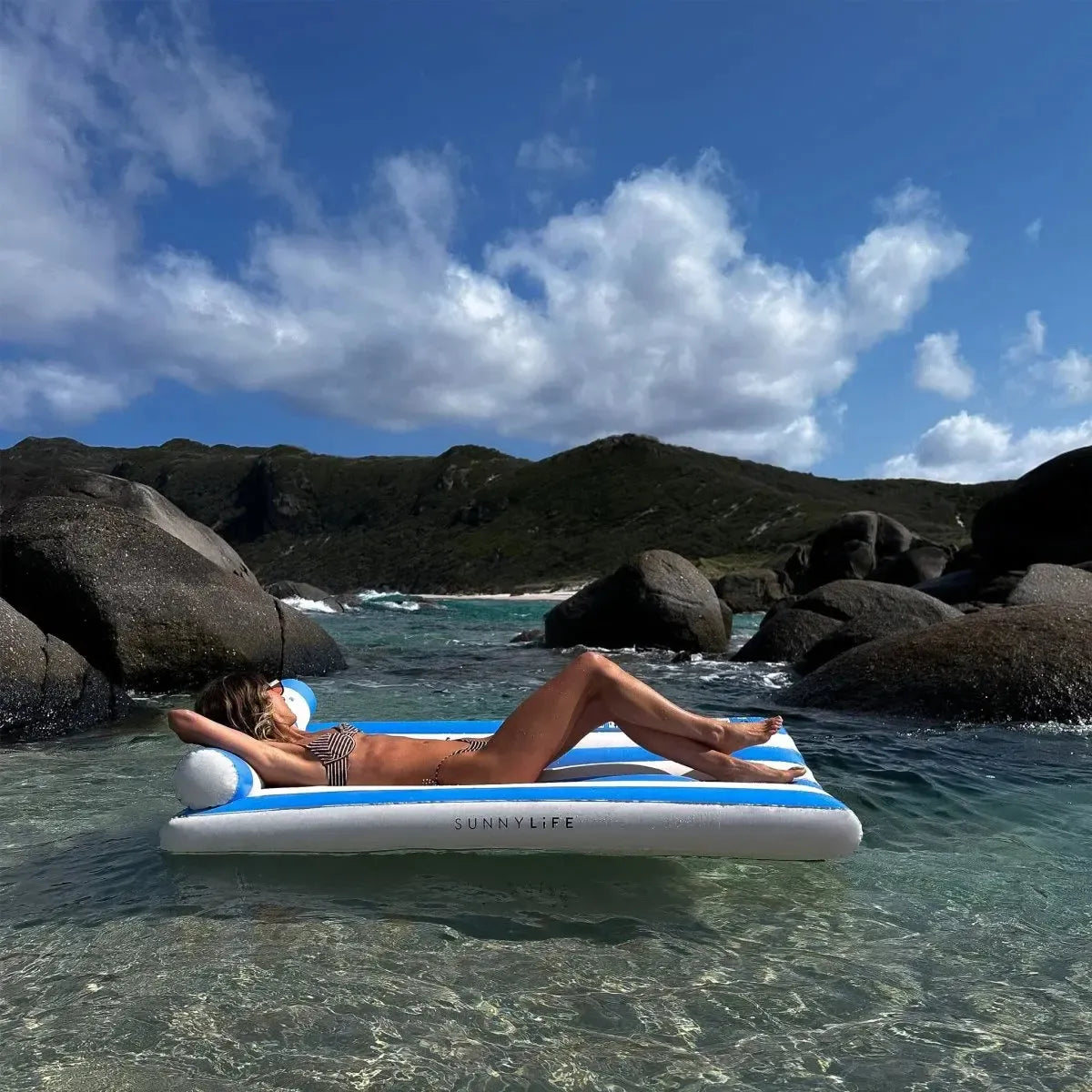 Luxe Lilo Blue Stripe-Travel & Outdoors-Sunny Life-The Bay Room