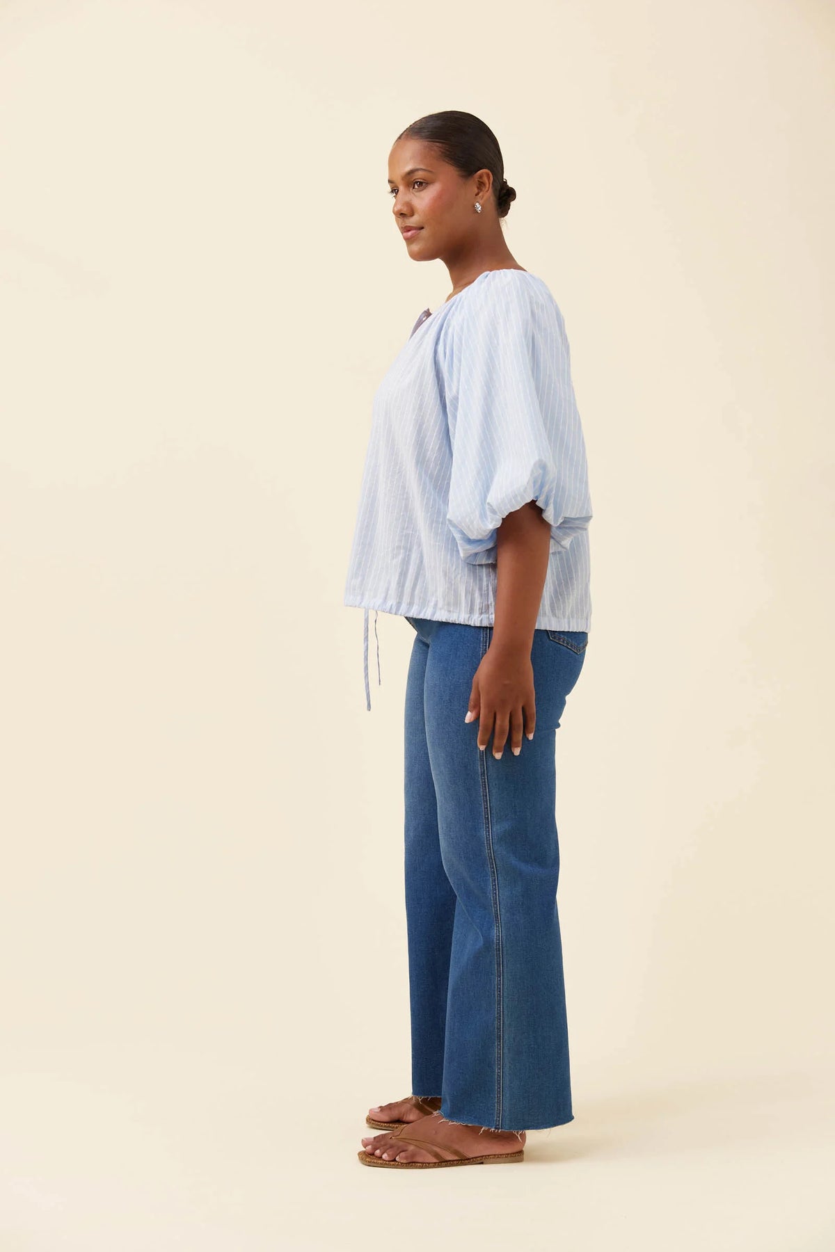 Lyndell Drawstring Top - Light Blue-Tops-Isle Of Mine-The Bay Room