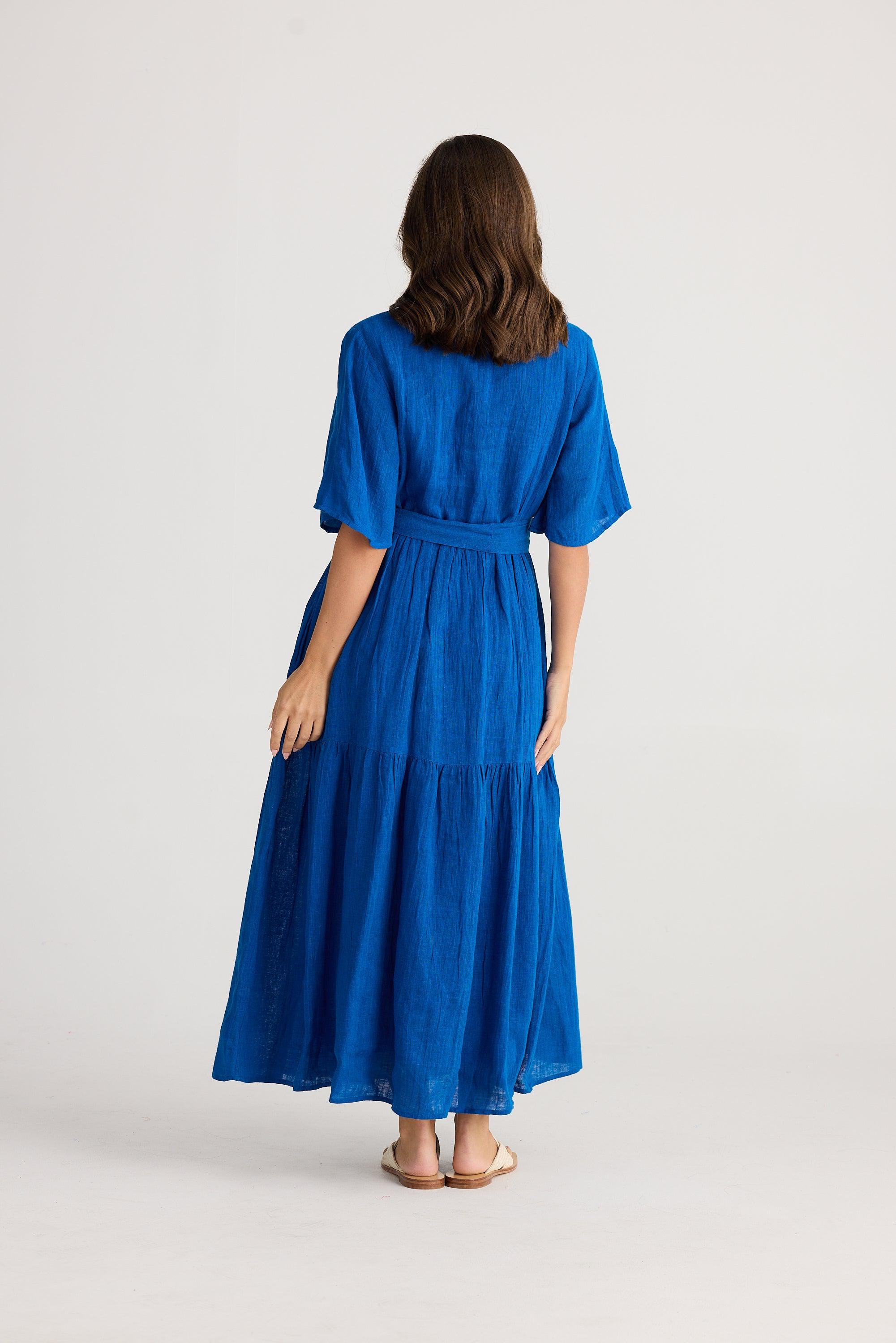 Lynwood Dress - Sapphire Gauze-Dresses-Holiday-The Bay Room