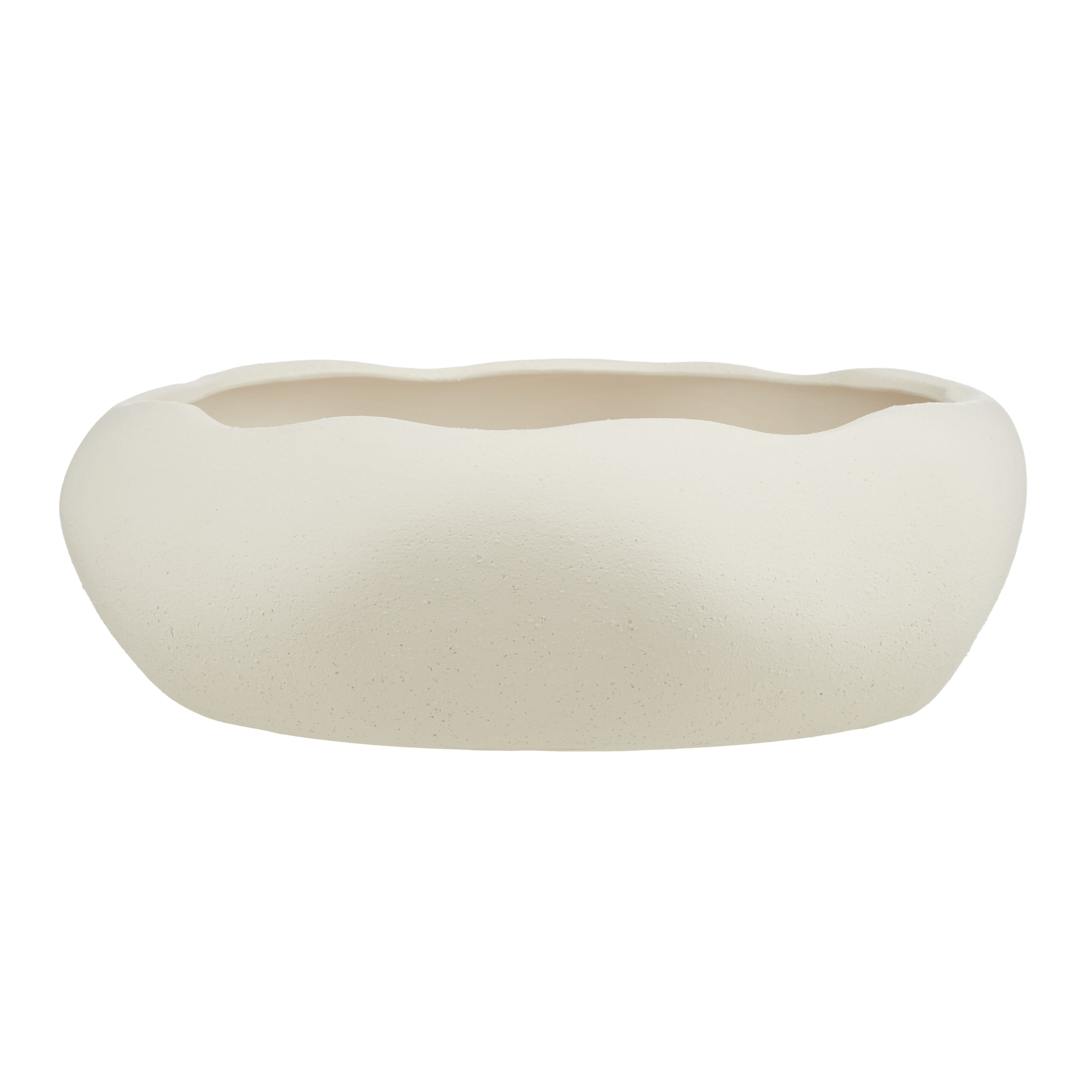 Lyon Organic Bowl Planter 30x9cm Natural-Pots, Planters & Vases-Rogue Home-The Bay Room