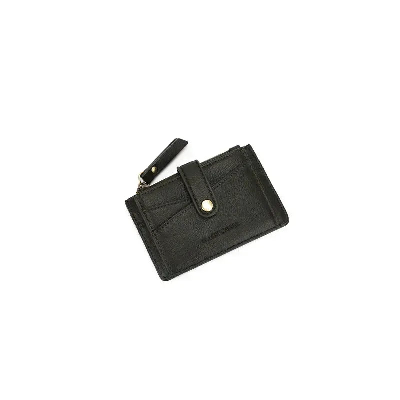 Mabel Dark Olive Card Holder/Coin Purse Wallet-Bags & Clutches-Black Caviar Designs-The Bay Room
