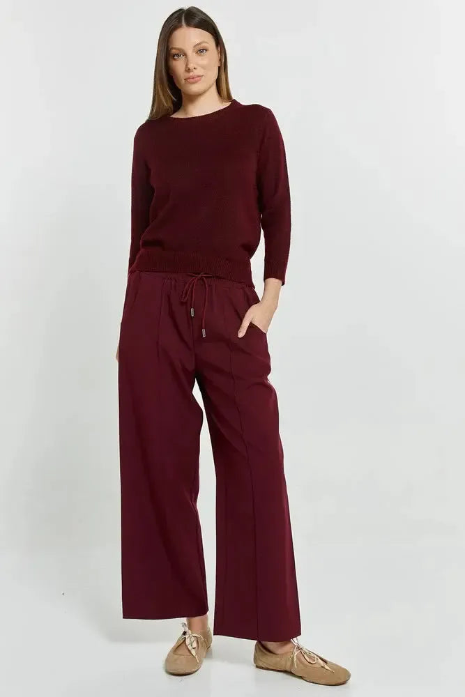 Maddison Jogger - Wine-Pants-Betty Basics-The Bay Room