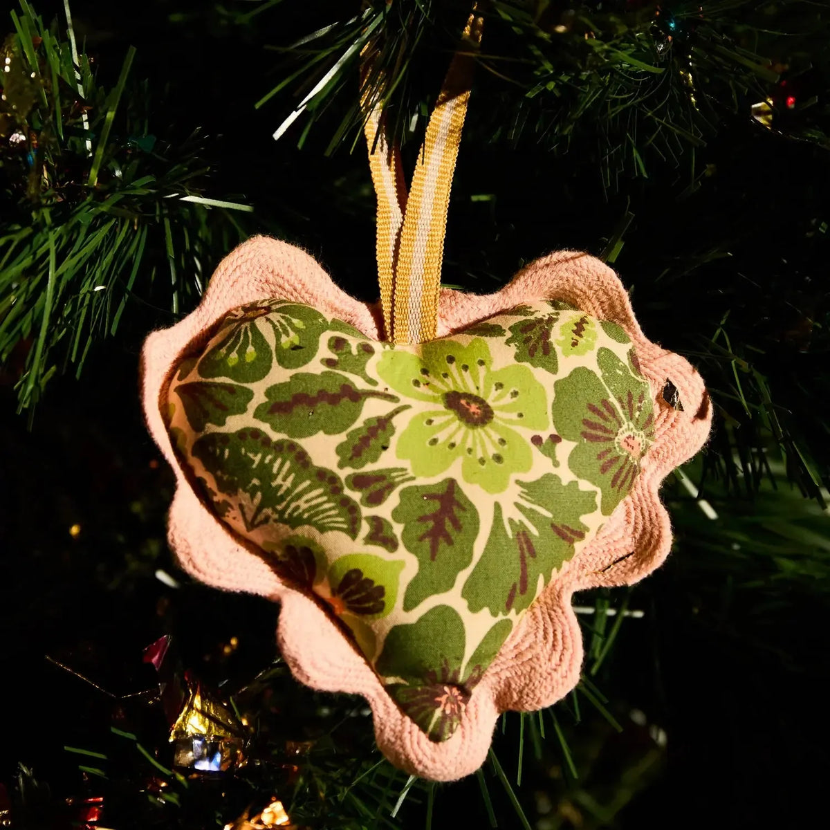 Magnolia Cotton Heart Decoration - Cactus Green-Christmas-Sage & Clare-The Bay Room