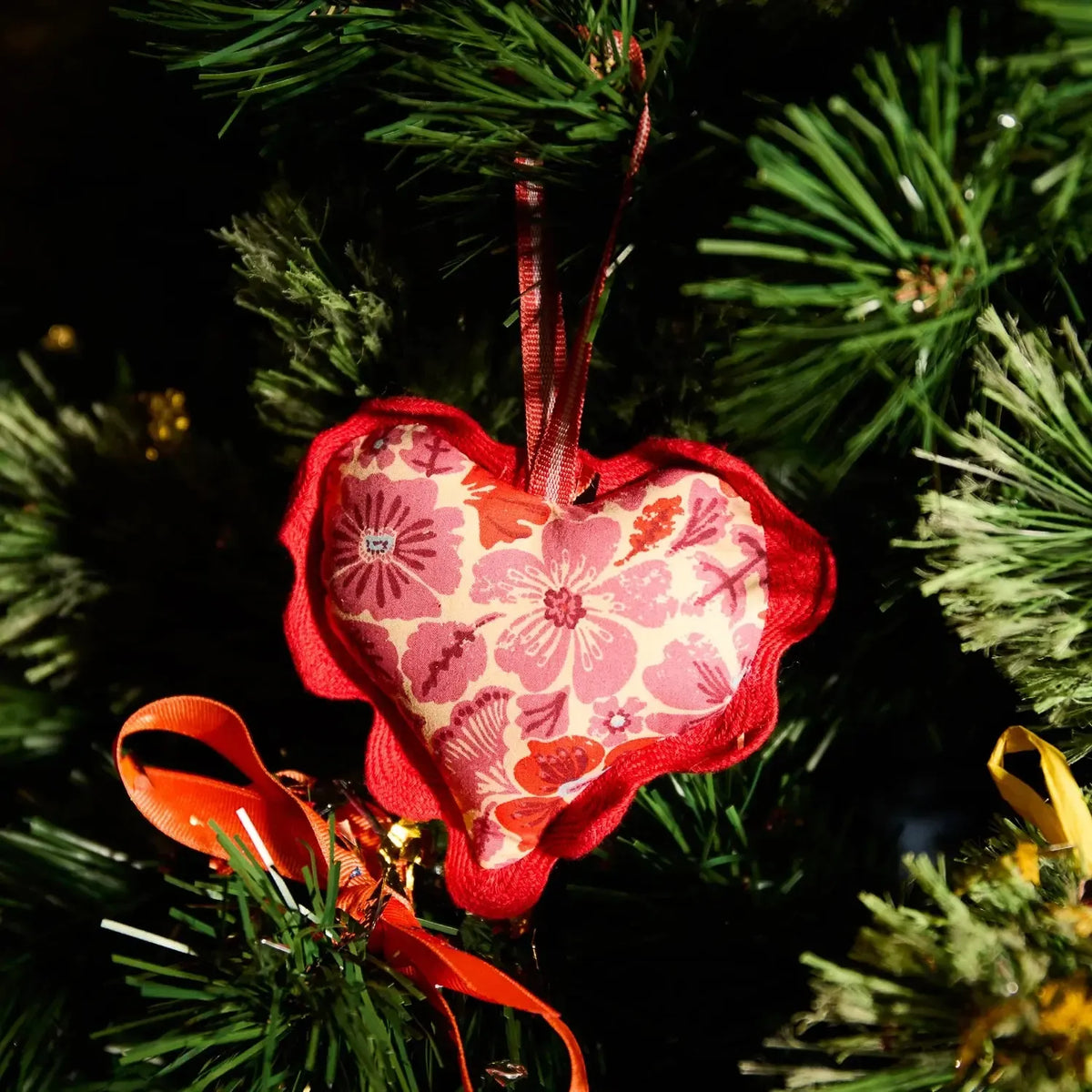 Magnolia Cotton Heart Decoration - Poppy-Christmas-Sage & Clare-The Bay Room