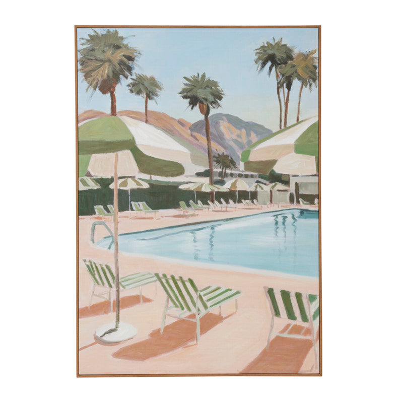 Malibu Teak Frame Oil Painting 70x100cm-Wall Decor-Coast To Coast Home-The Bay Room