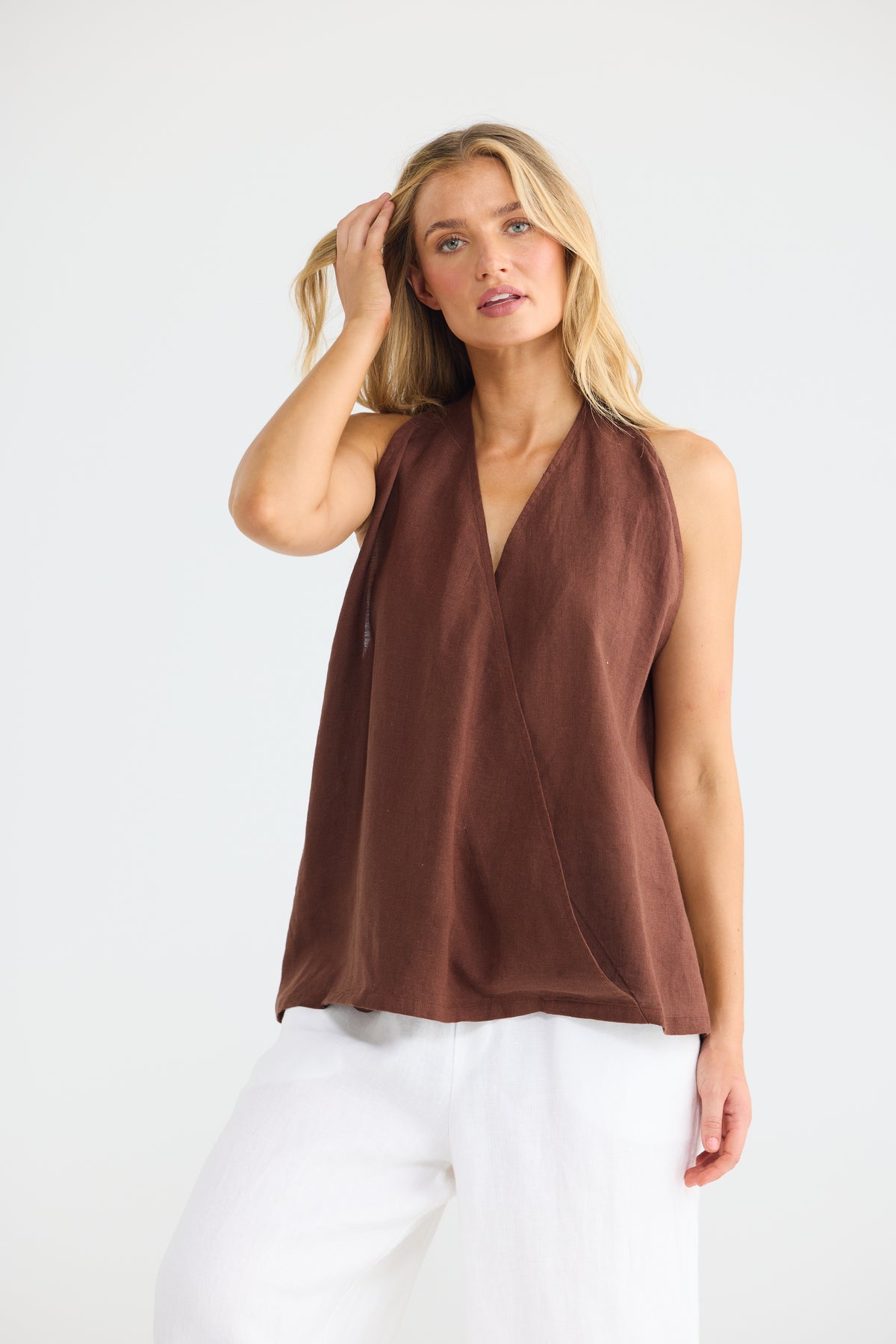 Marais Top - Chocolate Linen