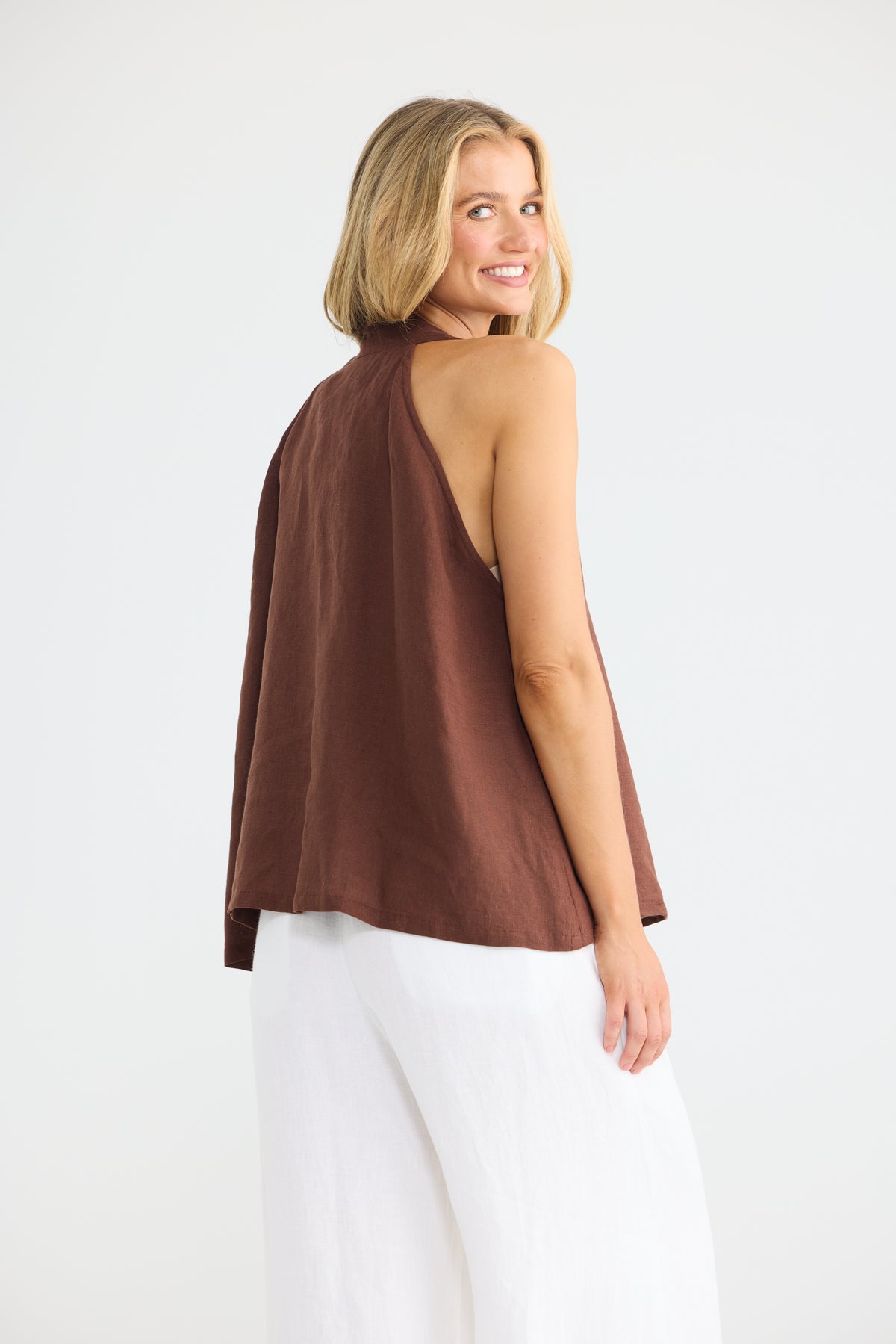Marais Top - Chocolate Linen