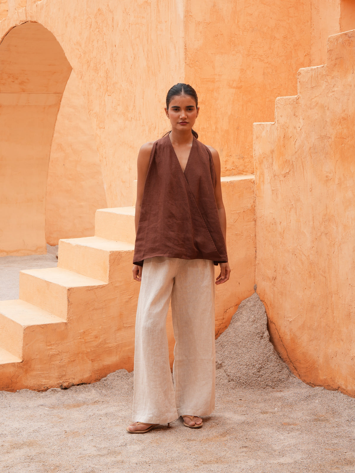 Marais Top - Chocolate Linen