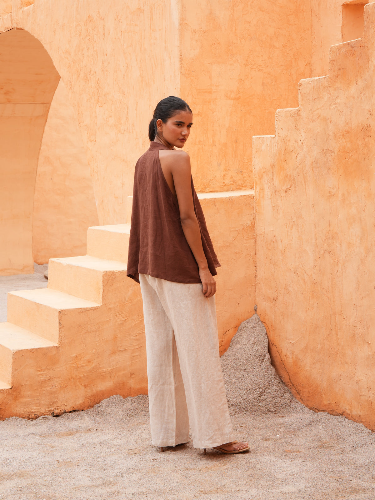 Marais Top - Chocolate Linen