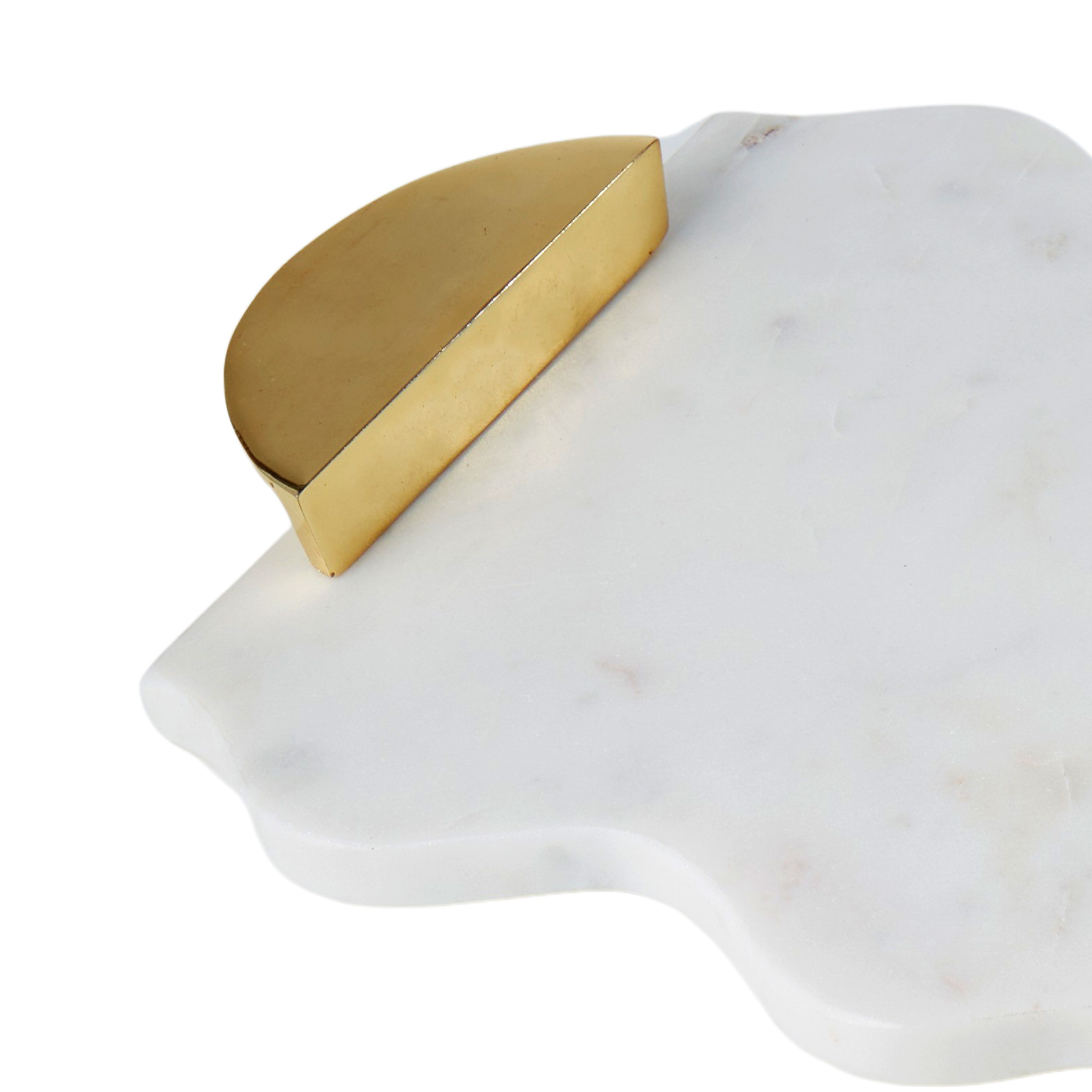 Marble Scalloped Serving Board - White/Gold-Decor Items-Amalfi-The Bay Room