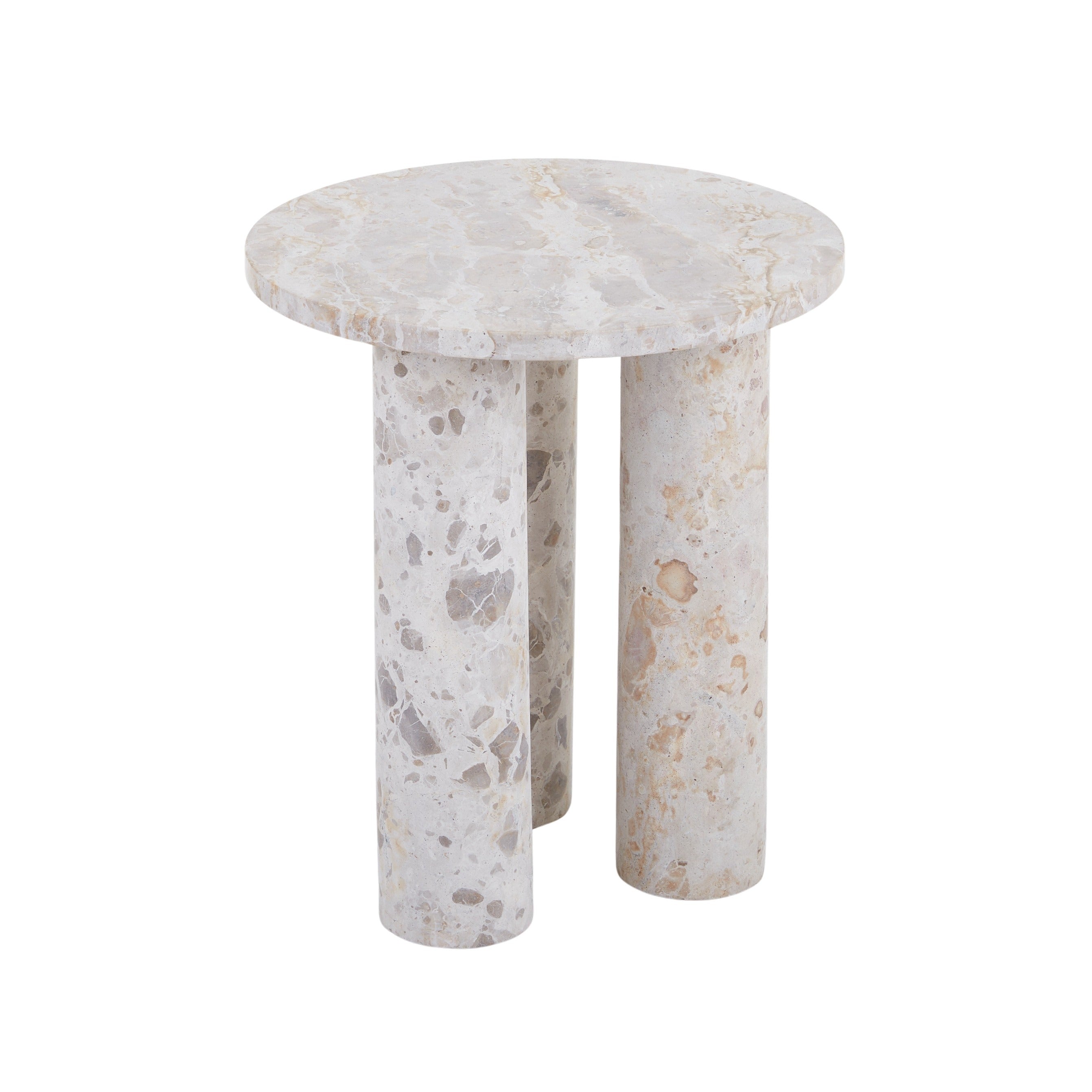 Marco Marble Side Table 40x45cm - Taupe-Furniture-Coast To Coast Home-The Bay Room