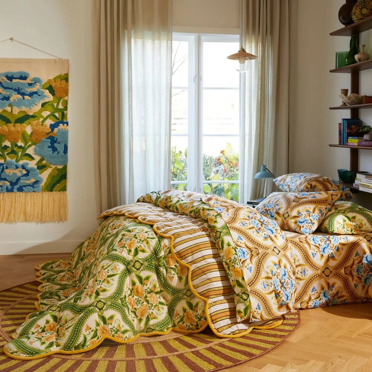 Margaret Scalloped Coverlet-Soft Furnishings-Sage & Clare-The Bay Room