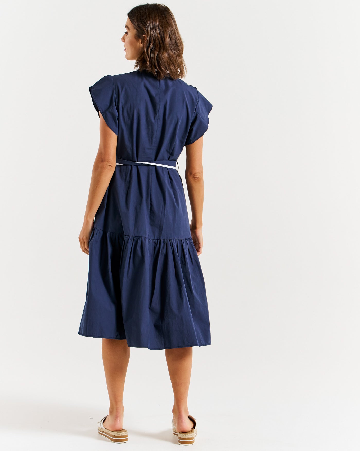 Mari Dress - Navy/White Contrast-Dresses-Betty Basics-The Bay Room