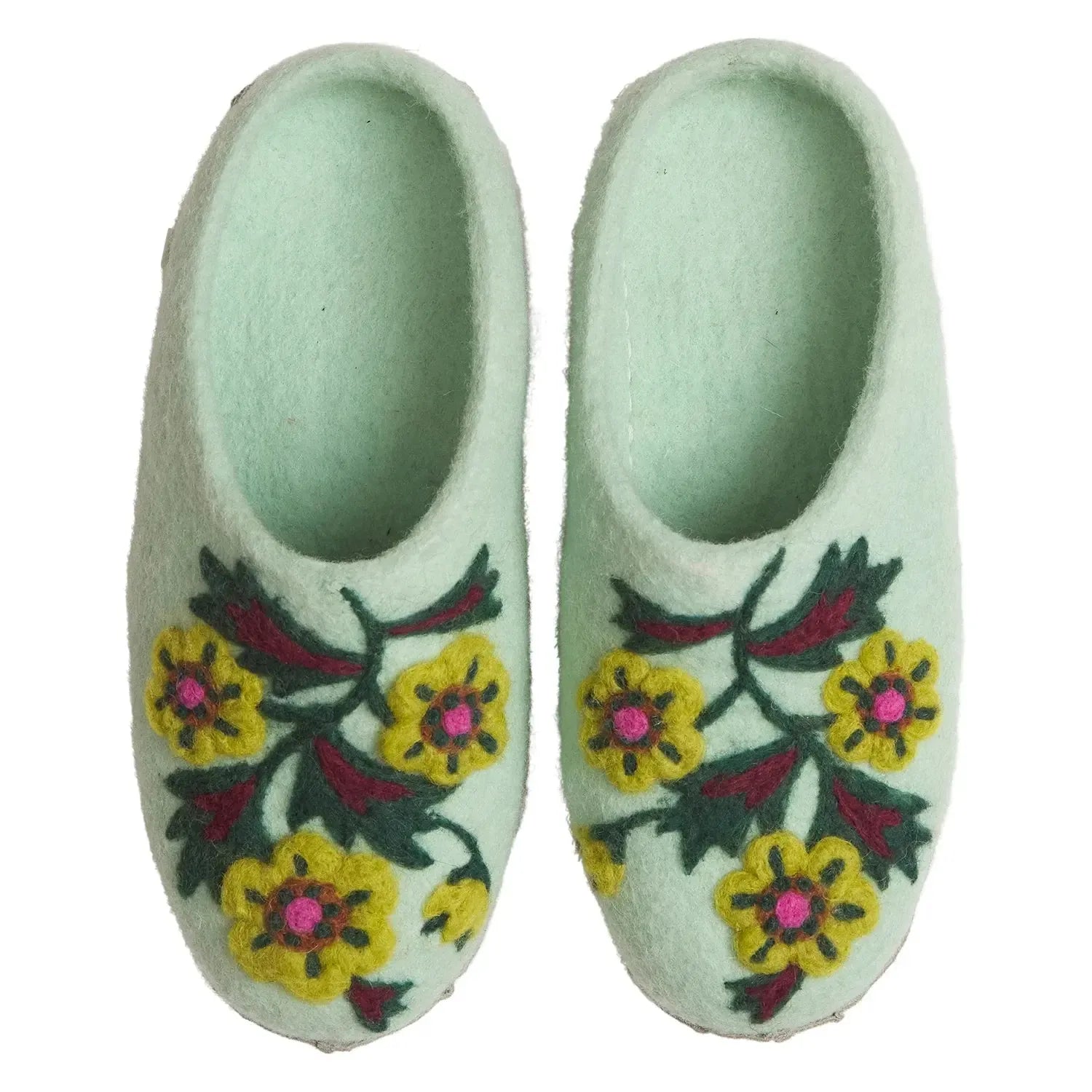 Marie Felt Slippers - Jade-Sleepwear & Robes-Sage & Clare-The Bay Room