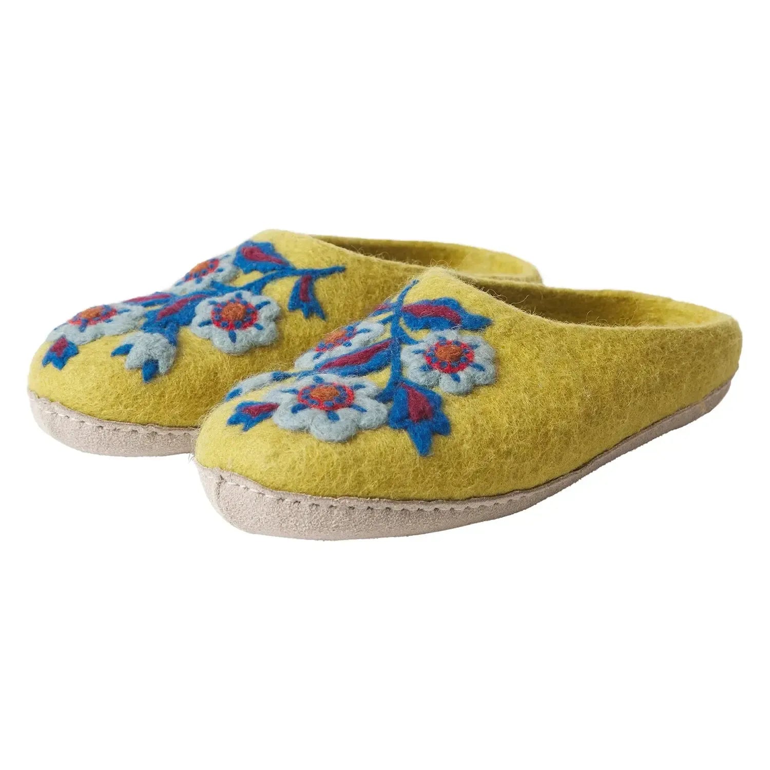 Marie Felt Slippers - Olive-Sleepwear & Robes-Sage & Clare-The Bay Room