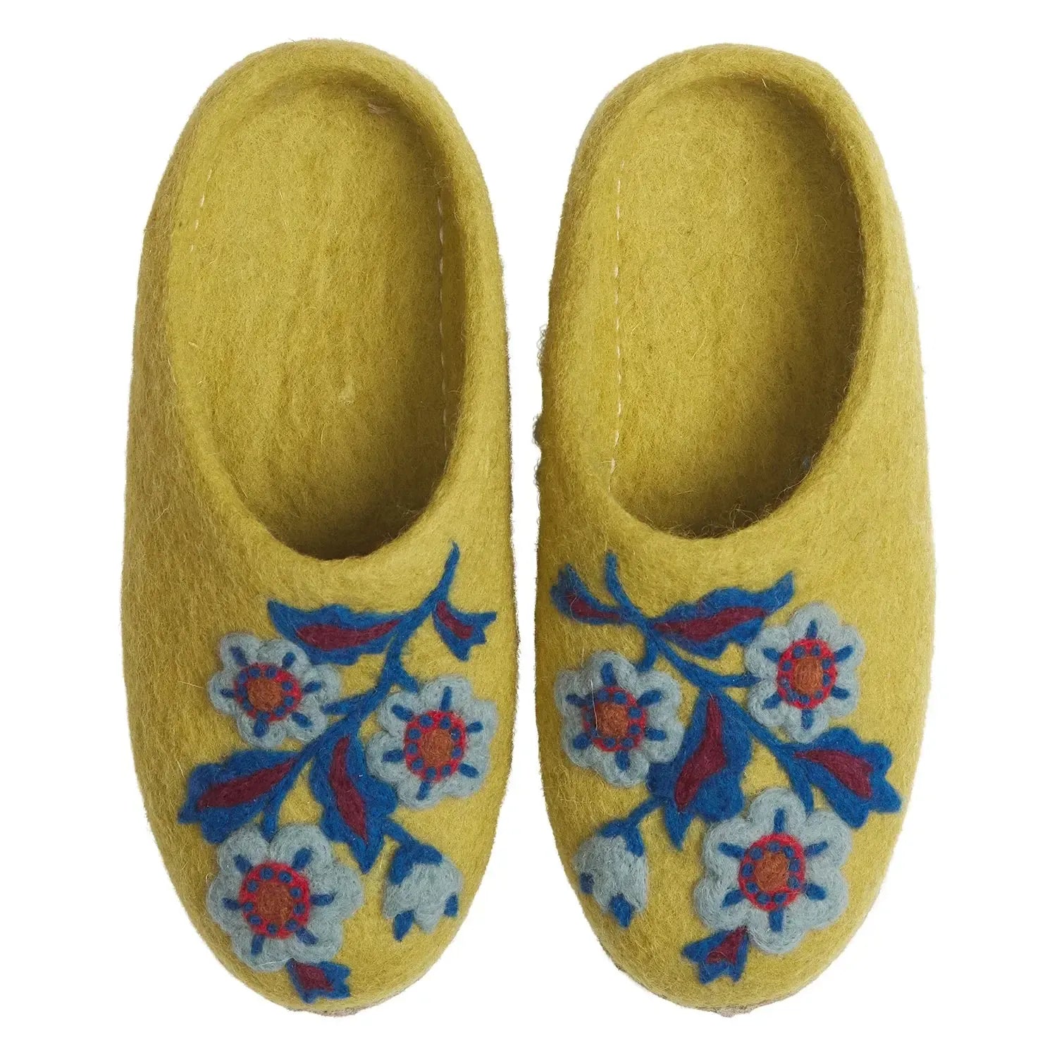 Marie Felt Slippers - Olive-Sleepwear & Robes-Sage & Clare-The Bay Room