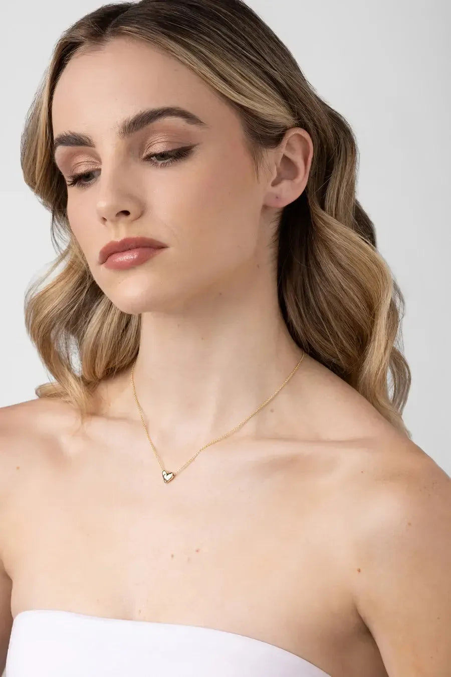 Mariel Soft Gold Heart Necklace-Jewellery-Liberte-The Bay Room