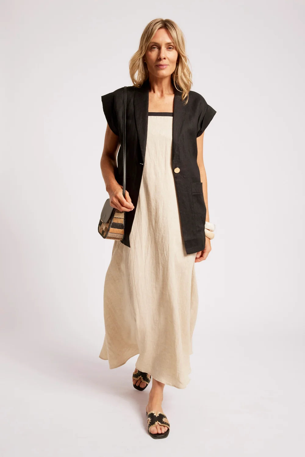 Maris Blazer Vest - Black-Jackets, Vests & Coats-Eb & Ive-The Bay Room