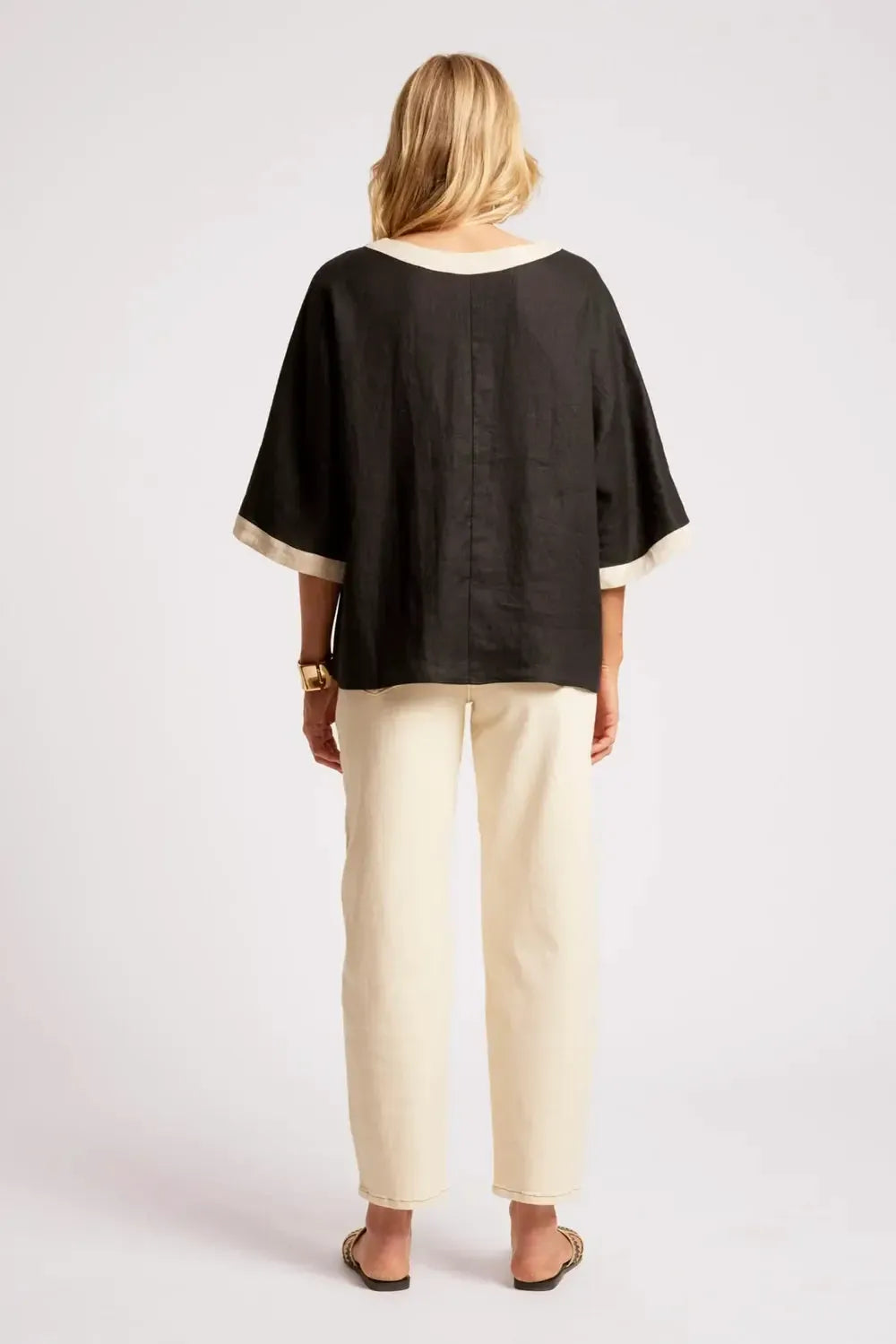 Maris Relaxed Splice Top - Black/Tusk-Tops-Eb & Ive-The Bay Room