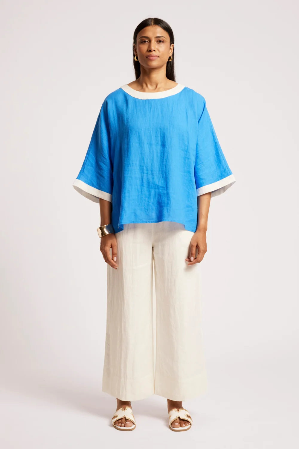 Maris Relaxed Splice Top - Marine/White-Tops-Eb & Ive-The Bay Room