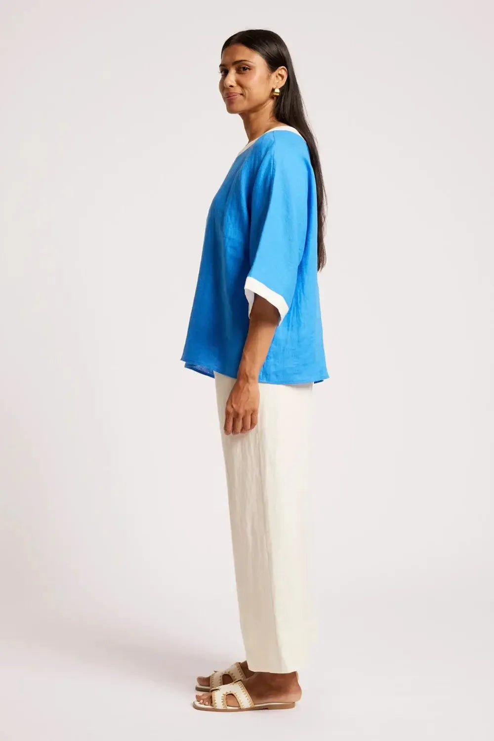 Maris Relaxed Splice Top - Marine/White-Tops-Eb & Ive-The Bay Room