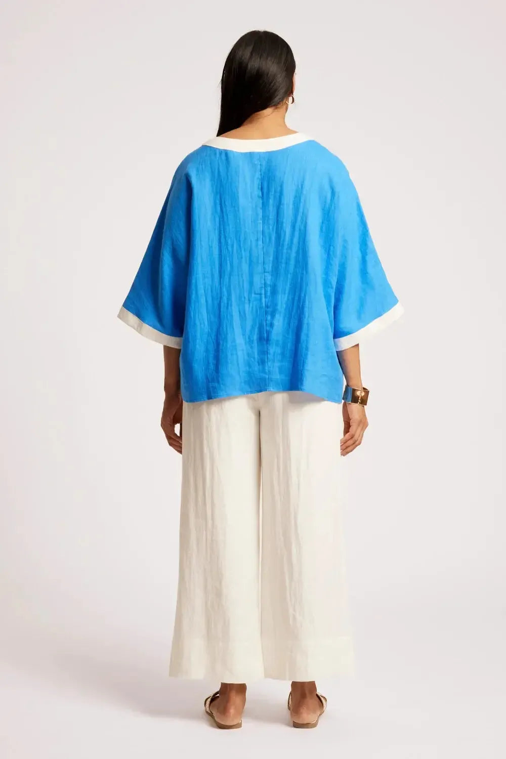 Maris Relaxed Splice Top - Marine/White-Tops-Eb & Ive-The Bay Room