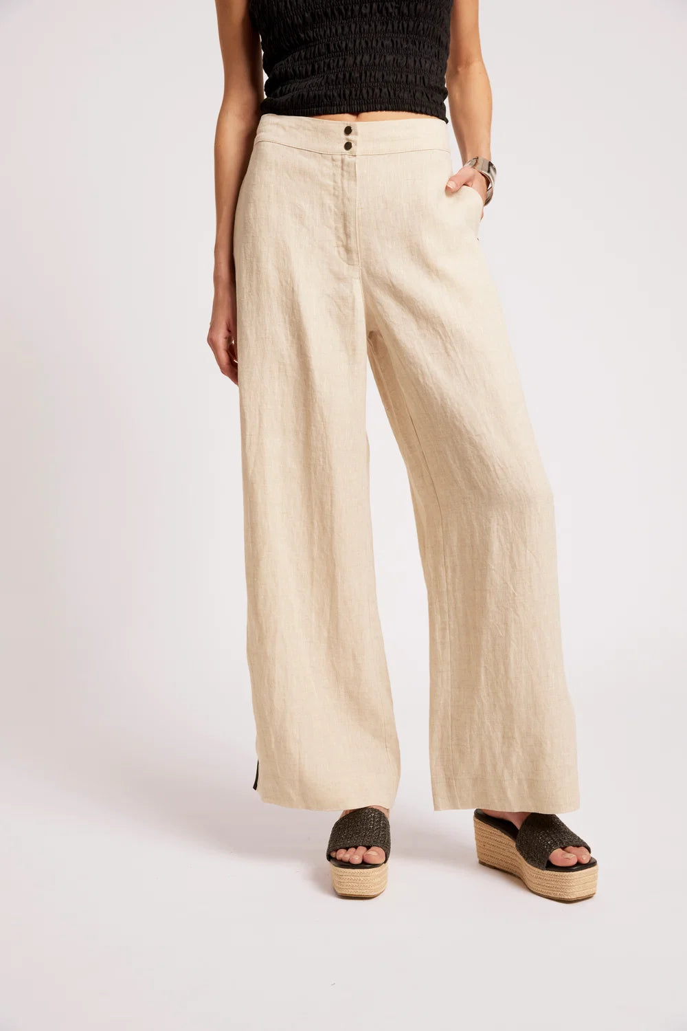 Maris Splice Pant - Tusk/Black-Pants-Eb & Ive-The Bay Room