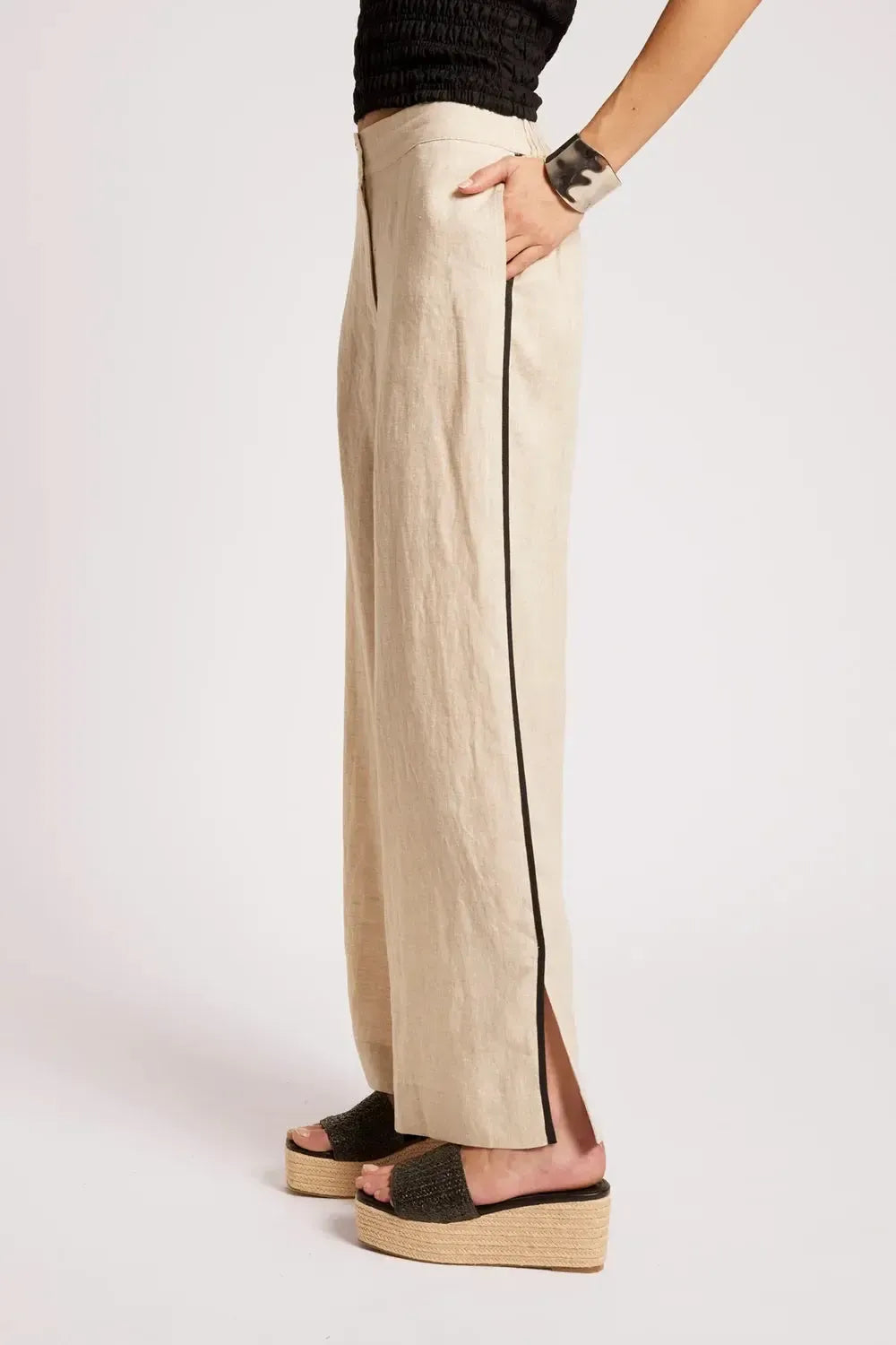 Maris Splice Pant - Tusk/Black-Pants-Eb & Ive-The Bay Room