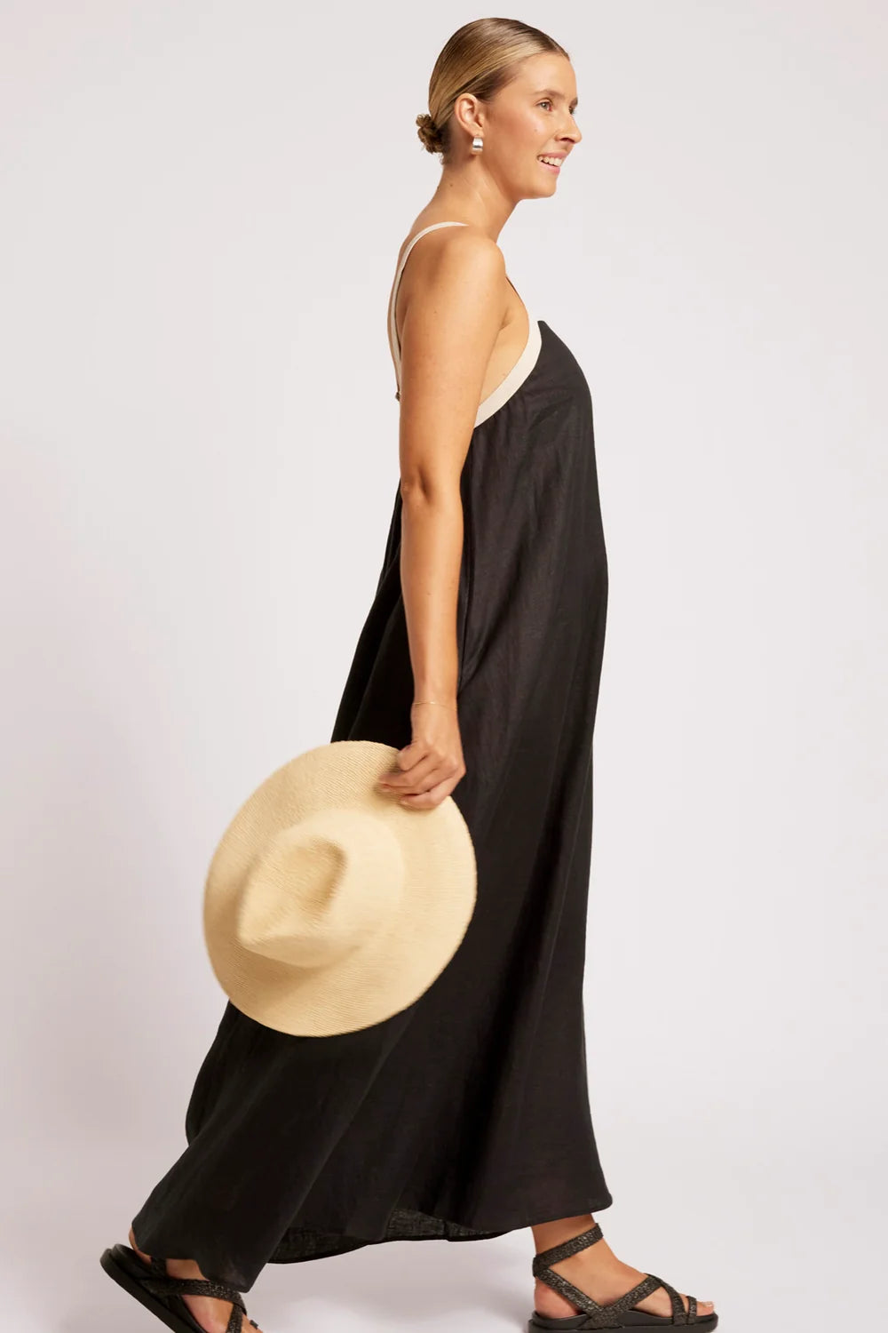 Maris Splice Tank Maxi Dress - Black/Tusk-Dresses-Eb & Ive-The Bay Room