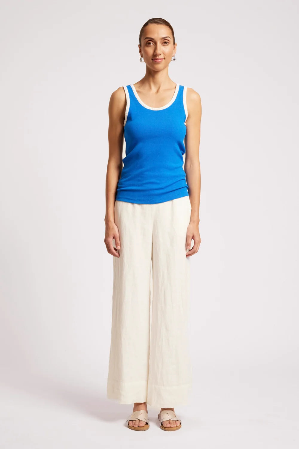 Maris Stitched Tank - Marine/White-Tops-Eb & Ive-The Bay Room