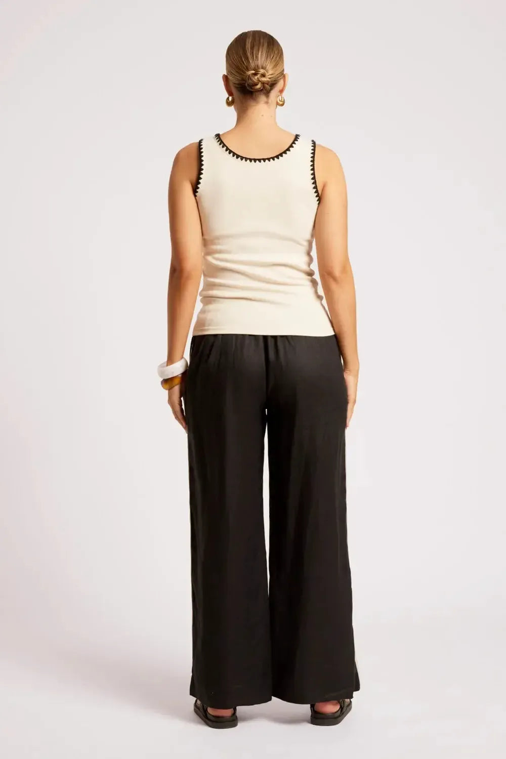 Maris Stitched Tank - Tusk/Black-Tops-Eb & Ive-The Bay Room