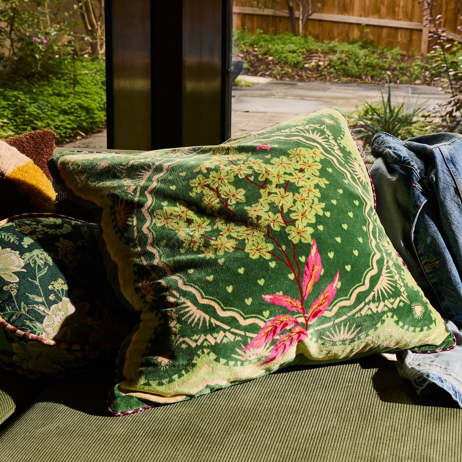 Marnie Velvet Cushion - Hunter Green-Soft Furnishings-Sage & Clare-The Bay Room