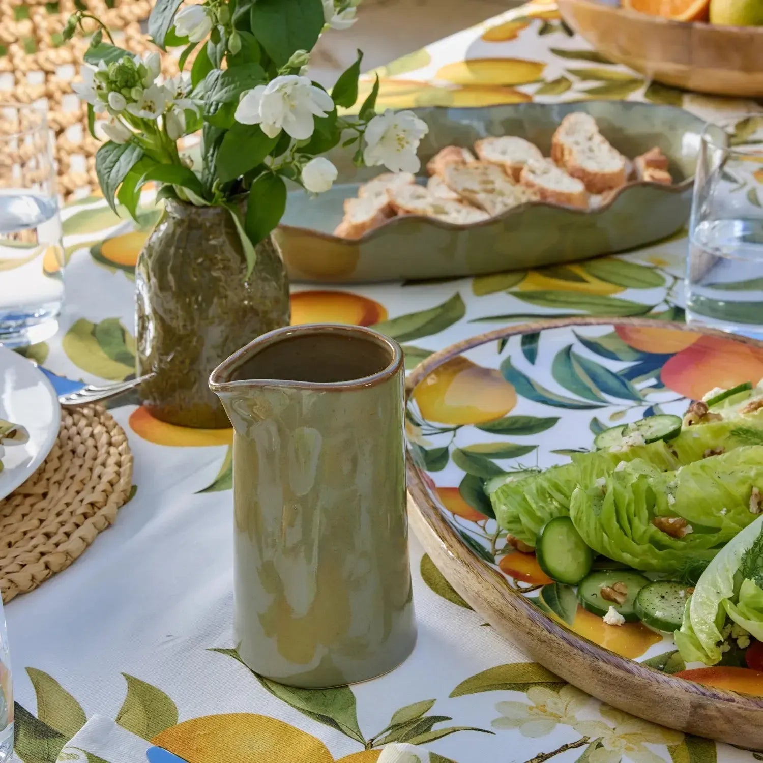 Marseille Green Small Pourer 8.5x8x10.5cm-Dining & Entertaining-Madras Link-The Bay Room