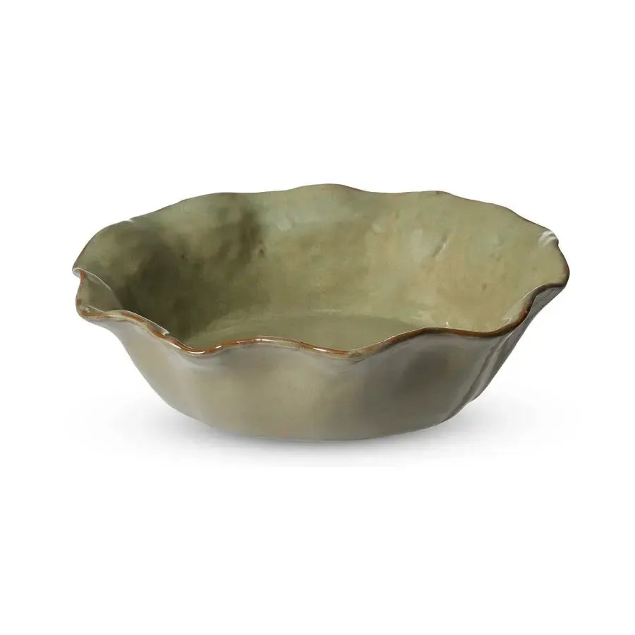Marseille Wavy Green Bowl 28x27.5x7.5cm-Dining & Entertaining-Madras Link-The Bay Room