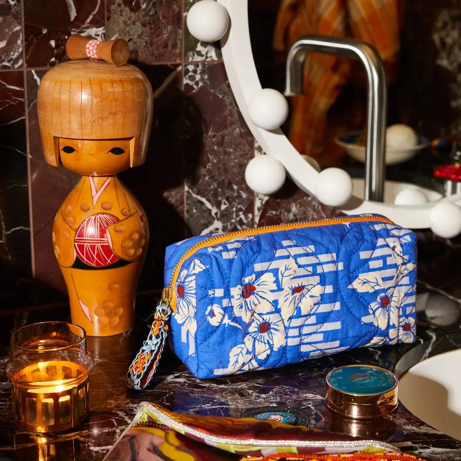 Marta Travel Pouch - Ultramarine-Beauty & Well-Being-Sage & Clare-The Bay Room