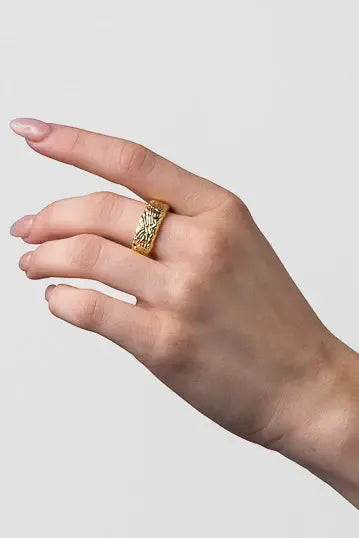 Martha Gold Textured Ring-Jewellery-Liberte-The Bay Room