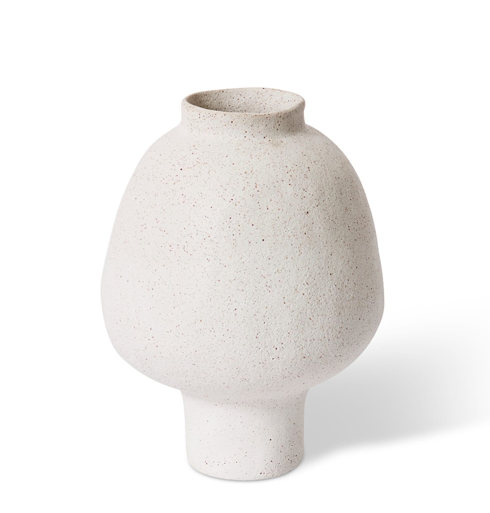 Matias Footed Vase Sandy White 25x25x32cm-Pots, Planters & Vases-Elme Living-The Bay Room